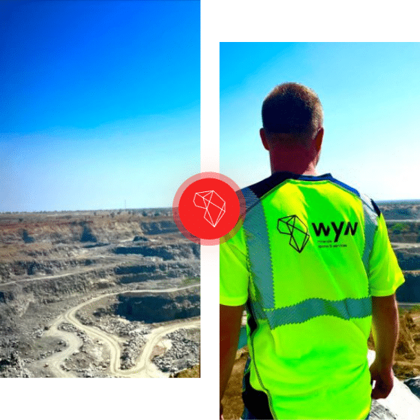 Technicien WYN Minerals chantier gilet jaune sécurité